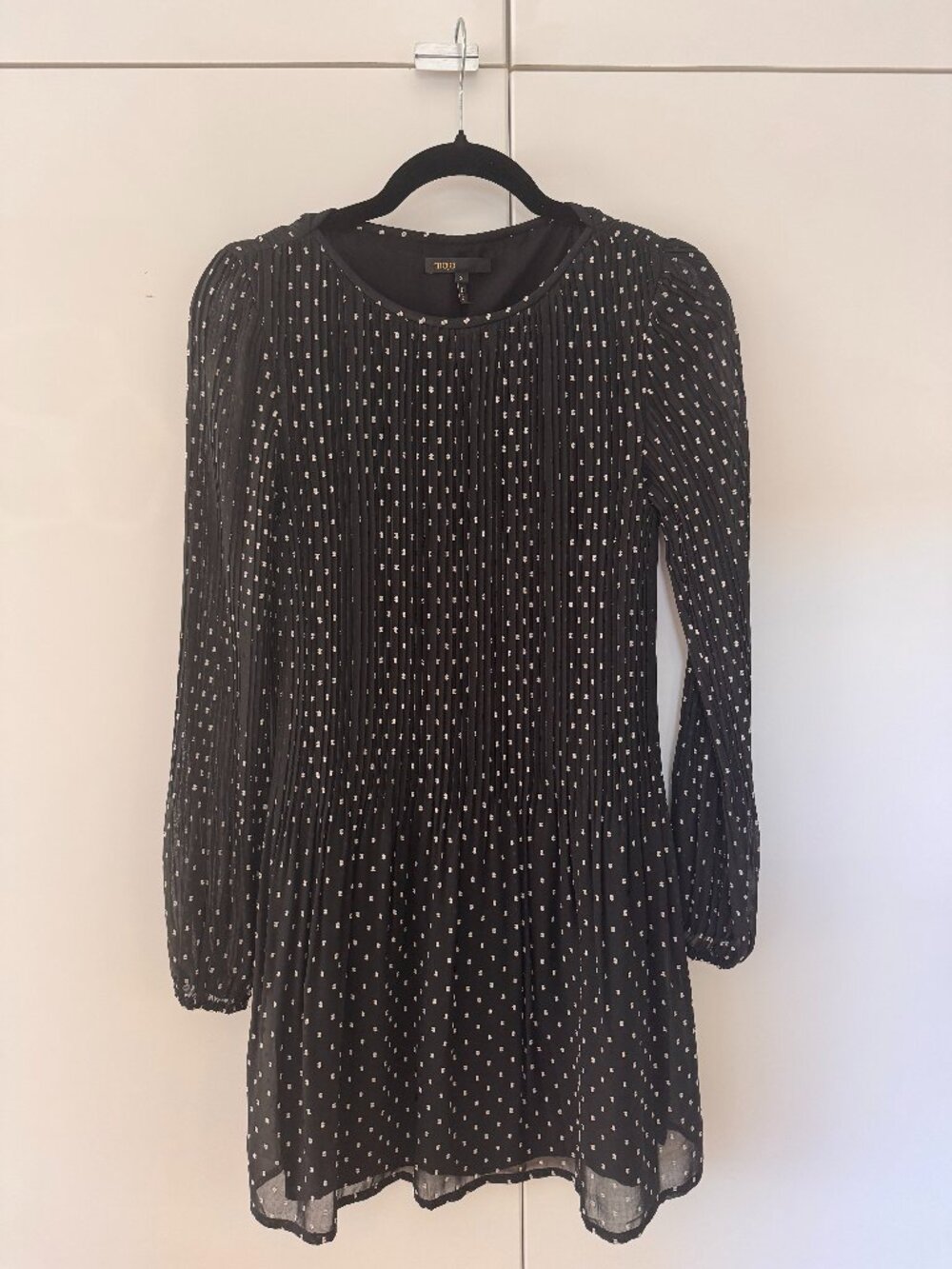 Maje Rockito Polka Dot Plisse Mini Dress Size: Maje 2